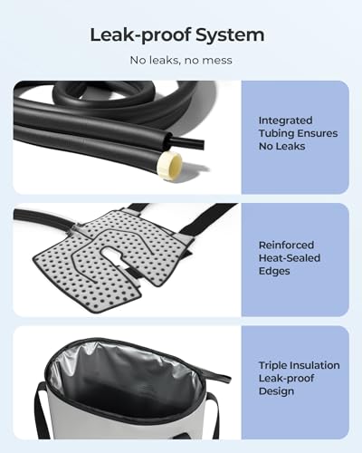 Ice Machine for Knee After Surgery, Cold Therapy Machine, 12H Cooling, 14 Quart Tank, 30dB Quiet Pump, Remote Control, 6.2FT Long Hose, Cryotherapy System for Knee/Ankle/Elbow