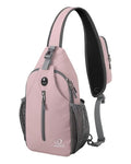 WATERFLY Crossbody Sling Backpack Sling Bag Travel Hiking Daypack - color: Pink
