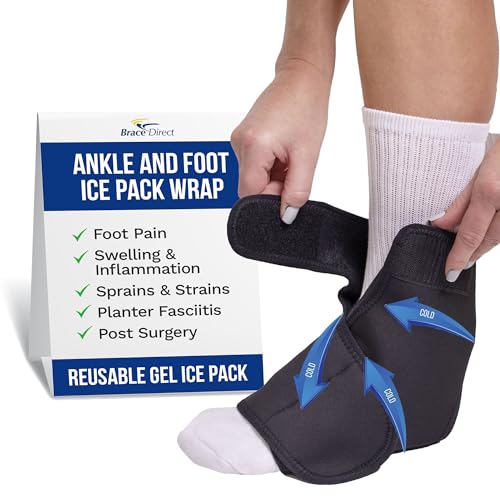 Brace Direct Reusable Gel Ice Pack Wrap for Achilles Tendonitis Relief - size: L-XL