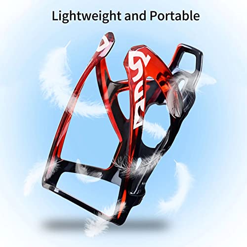 Suruid Bike Water Bottle Cage, Universal Drink Holder - Durable Ultralight Plastic Bottle Holder for Cycling, MTB, Road & Mountain Bikes, 2 Pack - Black Red - color: Black Red