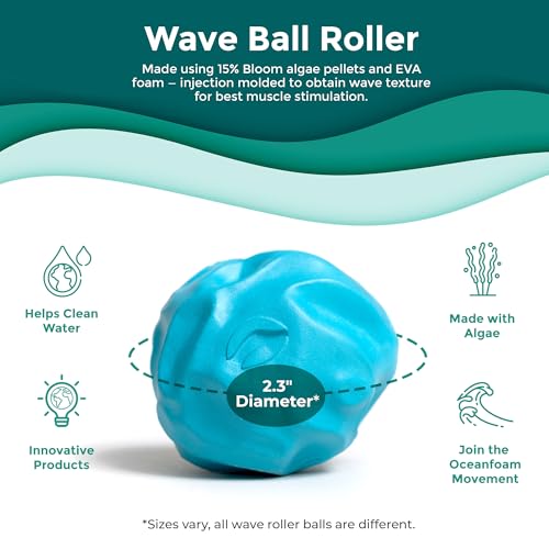 Oceanfoam Ball Roller, Lacrosse Ball Massage Ball Therapy - Miami Blue, 3pk - color: Pack of 3 (Miami Blue)