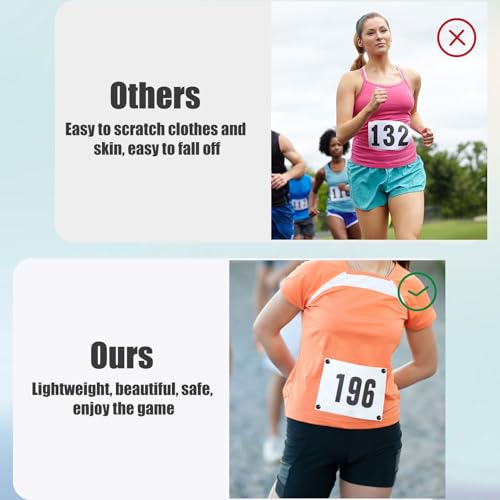 10 Pairs Magnetic Race Bib Clips - color: black + white