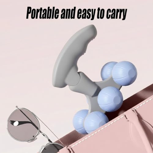 6-Wheel Handheld Massage Roller for Muscle Pain Relief (Blue) - color: Blue