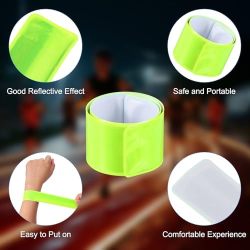PATIKIL Reflective Slap Bands Snap Bracelet - color: Fluorescent Green