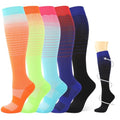 5 Pcs Women Compression Socks 15-20mmHg Knee High Socks - size: Small-Medium