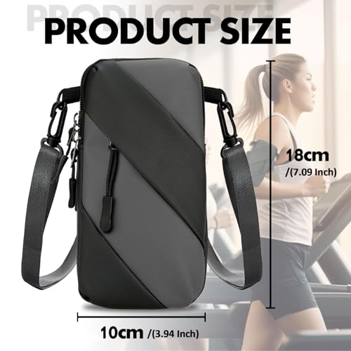 Armband Cell Phone Holder for Running,Crossbody Shoulder Holsters Bag with Arm Band for Women Men Kids,iPhone 15 14 13 12 11 Pro Max Xs Xr 8 7 6S 6 Plus SE Mini Galaxy Workout Walking Gym Arm Bags - color: Gray