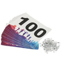 PATIKIL Tearproof Running Bib Numbers Waterproof Race Competitor Numbers with Safety Pin for Marathon - style: 1-100