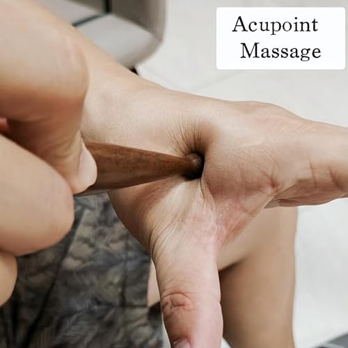 Wooden Acupoint Massage Pen, Hand Foot Meridian Acupressure Stick - size: Portable