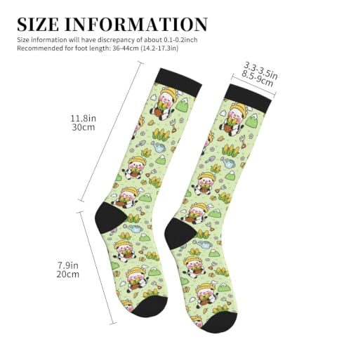 Compression Socks Knee High Circulation Support Socks For Women Men Athletic Running Hiking Cycling - color: Cow