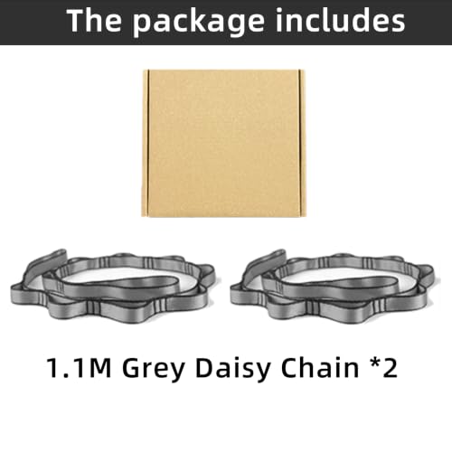 PRIOR FITNESS 2pcs Nylon Daisy Chain Straps, Grey, 2PCS - color: grey, size: 1.1m