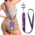 Phone Lanyard Crossbody, Adjustable Ergonomic Shoulder Phone Strap - color: Purple