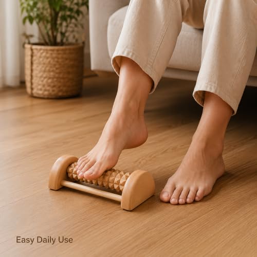 Manual Foot Massage Roller Stick, Textured Surface Foot Roller for Plantar Fascia, Compact Foot Care Tool for Home Office Gym Daily Use