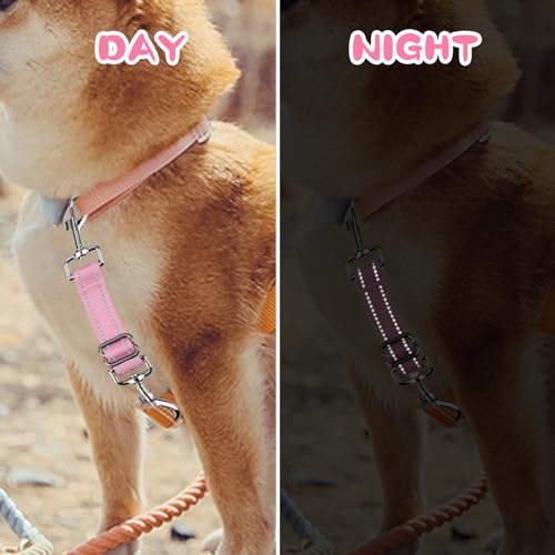 YUEPET Dog Safety Collar Clips 2 Pack Adjustable Prong Collar Backup Clips - color: Pink+Purple