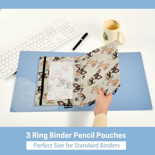 Chihuahua Puppy Pencil Pouches for 3 Ring Binder 2 Pack - color: Chihuahua Puppy
