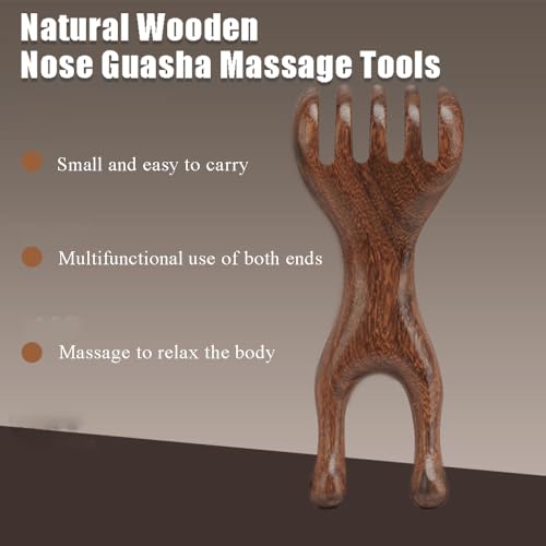 OULIGET Natural Wooden Nose Guasha Massage Tools Anti-Static Gua Sha Tool - style: Nose Guasha Comb