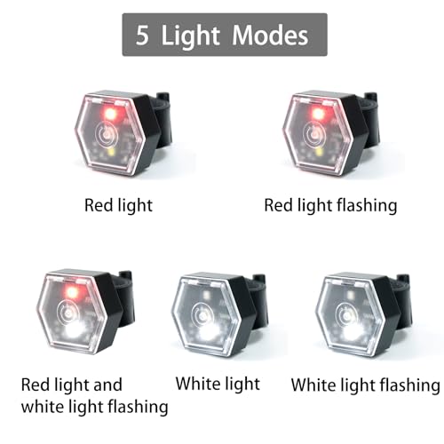 Bike Tail Lights Bicycle Cycling Rear Light USB-C Rechargeable Clip on Strobe LED Safety Light, Running Lights for Runners Flashing Bike Lights for Night Riding Hiking Pet Dog