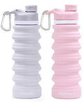 Nefeeko Collapsible Water Bottle, 26oz Silicone Foldable Water Bottles - color: O