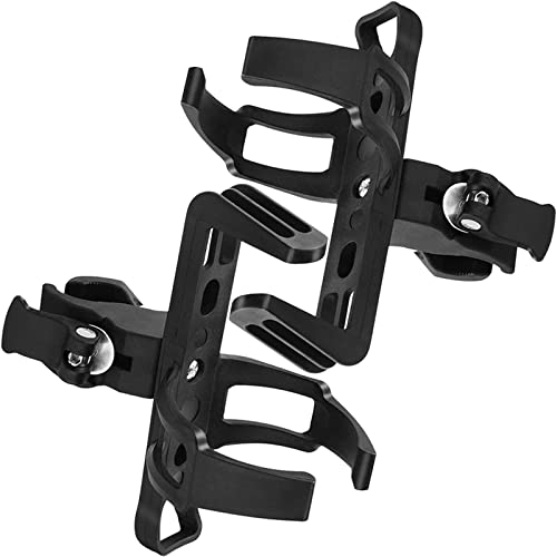 2 Pack Bike Bottle Holder, Universal Bicycle Water Bottle Cage Holder, Water Cup Holder for Bike Stroller Walker, Adjustable Mountain Bike Drink Cup with 360 Degree Rotating for Cycling MTB Black.