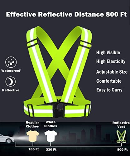 Reflective Vest, High Visibility Safety Vest Straps Reflective Gear for Night Running Walking Cycling for Men Women Kids - color: Purple