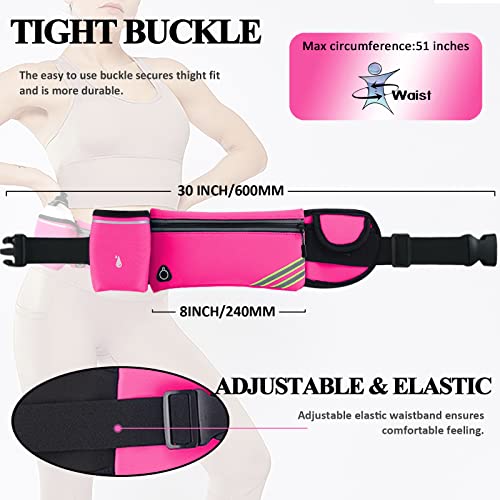 Running Belt Bag with Water Bottle,Waterproof Fanny Pack for Women Men,Waist Bag Fit Hiking Cycling Walking Workout Jogging Runners Pouch Phone iPhone 17 16 15 14 13 12 11 Pro Max Xs 16e Xr Plus Pink - color: 03-Pink