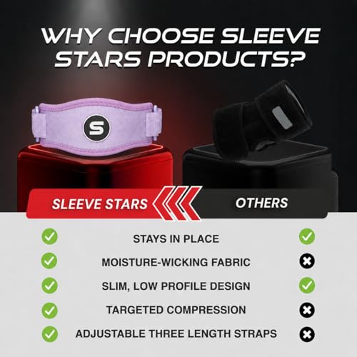 Sleeve Stars Tennis Elbow Brace Men & Women, 9"-23" (Single/Light Purple) - color: Light Purple