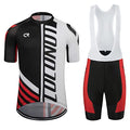 Coconut Ropamo CR Men's Cycling Jersey Set Road Bike Jersey Zipper Pocket Bib Shorts with 4D Padded Cycling Clothing Set - color: Red/Black, size: Medium