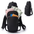 linmaya Water Bottle Carrier Bag,Water Bottle Holder with Straps Phone Pockets Fits Stanley IceFlow Owala 16/24/32/40oz Tumbler - color: Black, size: 16-40 Oz wihtout Handle