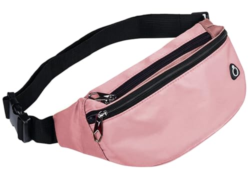 Fanny Packs for Men and Women Water-Repellent Sports Waist Pack Bag - color: 1pack-New Pink
