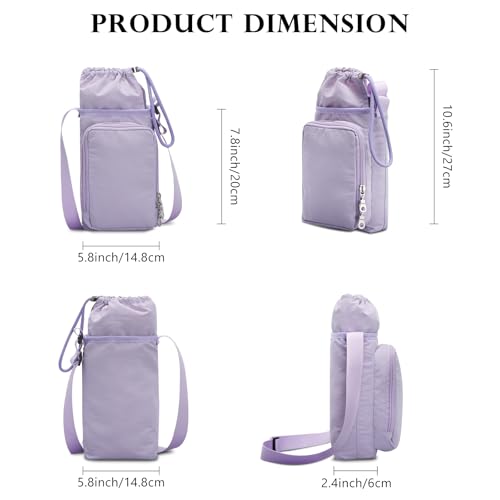 Water Bottle Carrier 32oz Adjustable Convenient holder with Handy Storage - color: Purple