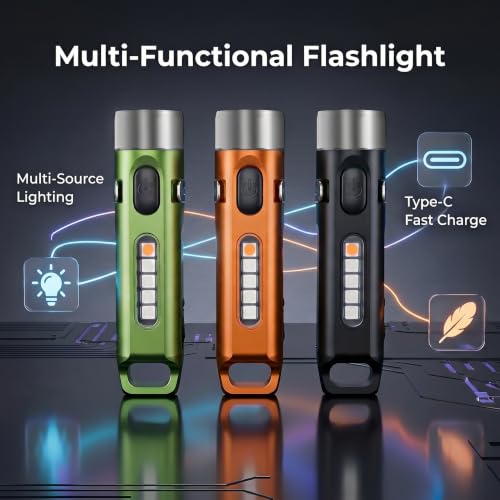 M1 Mini EDC Keychain Flashlight Clip-on Light Portable Signal Safety Lamp - color: Army green