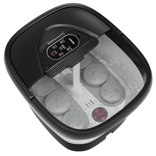 Collapsible Foot Spa with Heat, Remote,Timer, and Massage - color: Black