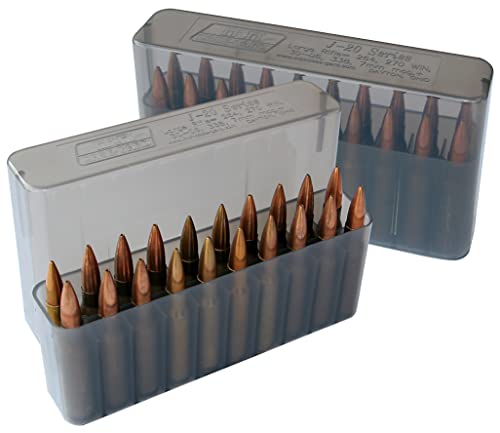 MTM Case-Gard J-20-L-41 Slip-Top Ammo Box, 20 Round, Clear Smoke - color: Clear Smoke
