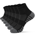 Men's Cushioned Ankle Socks, Athletic Running Gym Socks 6 Pairs - color: 6 Pairs Pure Black, size: 8-10