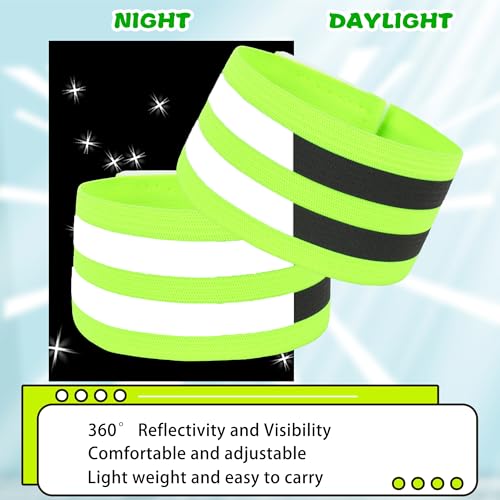 56 Pcs Reflective Bands Reflective Bands Visibility Reflective Straps Reflector Running Gear for Arm Wrist Ankle Leg Women Men Night Running Cycling Walking