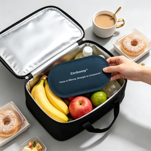 Cerbonny Slim Ice Packs for Lunch Boxes, Reusable, 2 Pack, Midnight Navy - color: Dark Blue