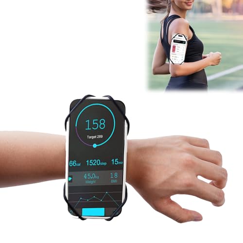 Wristband Phone Holder for Running, 360°Rotation & Detachable Sports Armband, Arm Band for Running, Fits 4''-6.5''Phone