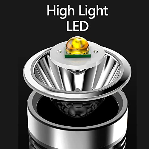 Wrrozz LED Flashlight USB Rechargeable Spotlight 4 Modes with Side Light - size: A