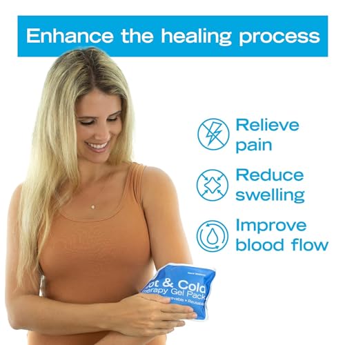 Roscoe Medical Gel Soft Flexible Ice Packs for Injuries, Reusable Freezer Hot and Cold Pack, Cold Compress & Cooling Gel Pad for Shoulder, Hip, Leg, Arm, Ankle & Foot Injury, 5 x 10 Inches, Small - size: Small, 5" x 10"