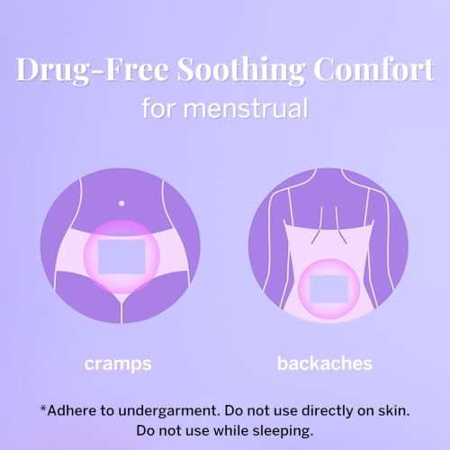 Pixie Period Cramps Menstrual Pain Relief Heat Patches - Lower Abdominal & Back Soothing Therapy - Natural Alternative to Lidocaine ICY Hot - Up to 8 Hours - 6 Count Discreet Disposable Heat Pads - size: 6 Count