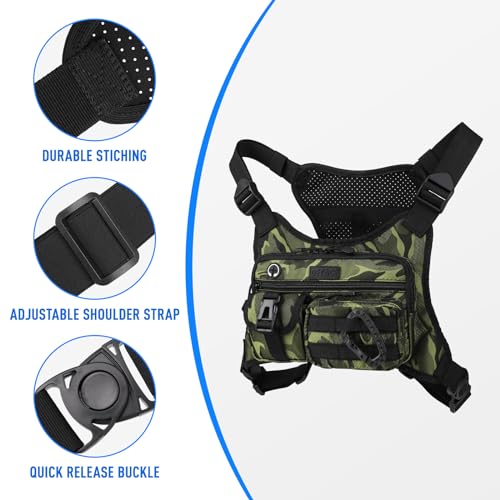 DEYACE Chest Bag For Men, Tactical Chest Pack With Built-In Phone Holder - color: Green