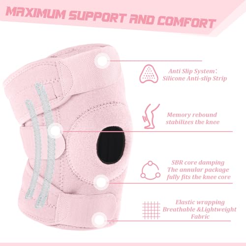 Foilswirl 1 Pcs Kids Knee Brace with Side Stabilizers,Pink - color: Pink