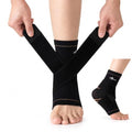 ABIRAM Copper-Infused Ankle Brace Compression Sleeve with Adjustable Strap - color: Copper Black, size: Small