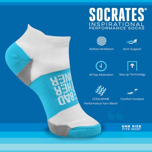 Gone For a Run Motivational Ankle Running Socks - Affirmation Runners Gifts - color: Mother Runner (Teal)