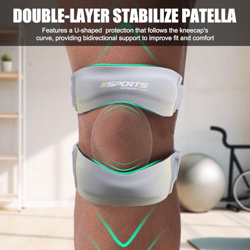 NuCamper Patellar Tendon Support Strap, Adjustable Patella Band Knee Brace for Men & Women Relief Knee Pain, Patella Stabilizer Knee Straps for Running, Basketball, Tendonitis, Jumpers Knees Gray - color: Gray