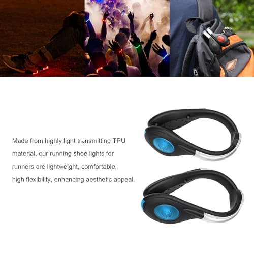 LED Shoes Clip Lights, USB Charging Clip On Shoe Lights, Safety Night Running Gear for Walking Jogging Biking Cycling Biking Accessories - color: Blue
