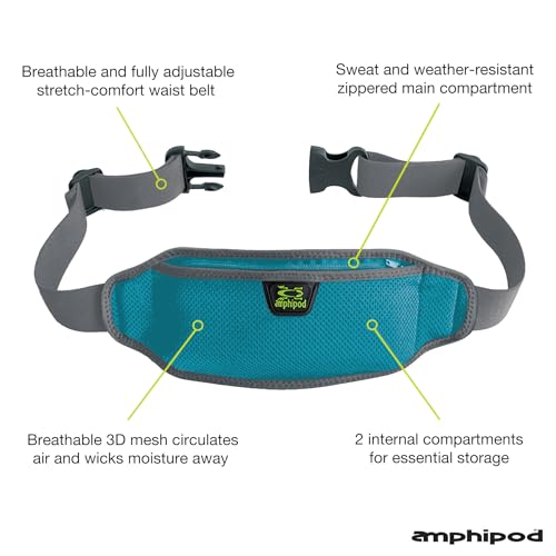 Amphipod AirFlow Lite Waistpack, Runner Storage Waist Fanny Pack - OS - color: Aqua