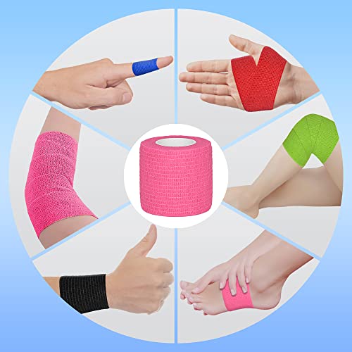 Tindobewan Self Adhesive Bandage Wrap, 2 Inches 8 Rolls Pink - color: Pink, size: 2 Inch