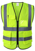 XIAKE 5 Pockets High Visibility Reflective Safety Vest for Men and Women Work Construction Vest - size: Medium