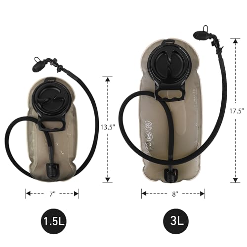 PETAC GEAR 1.5L / 3L Tactical Hydration Pack，Molle Carrier Pouch for 50 oz /100 oz Hydration Bladder Daypack Water Backpack. - color: CB, size: 3L combination set