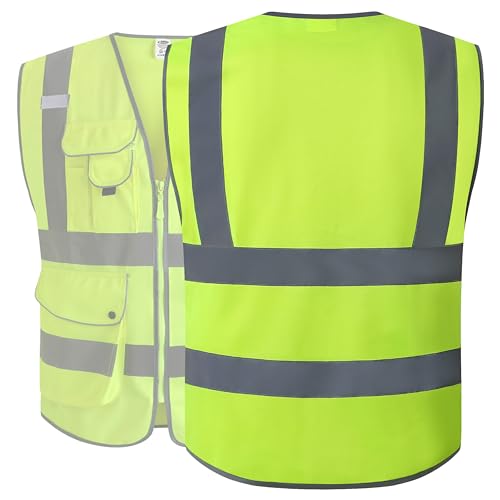 JKSafety Safety Vest for Men Women Reflective Hi Vis JK150 Yellow S - color: Yellow, size: Small
